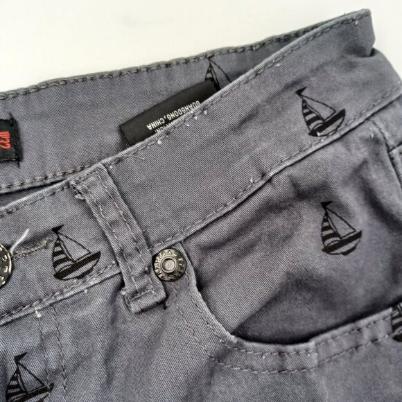 Vertical Sport Shorts Mens Sz 32 Bermuda Gray Black Mid Rise Boat Nautical Surf - Picture 4 of 11